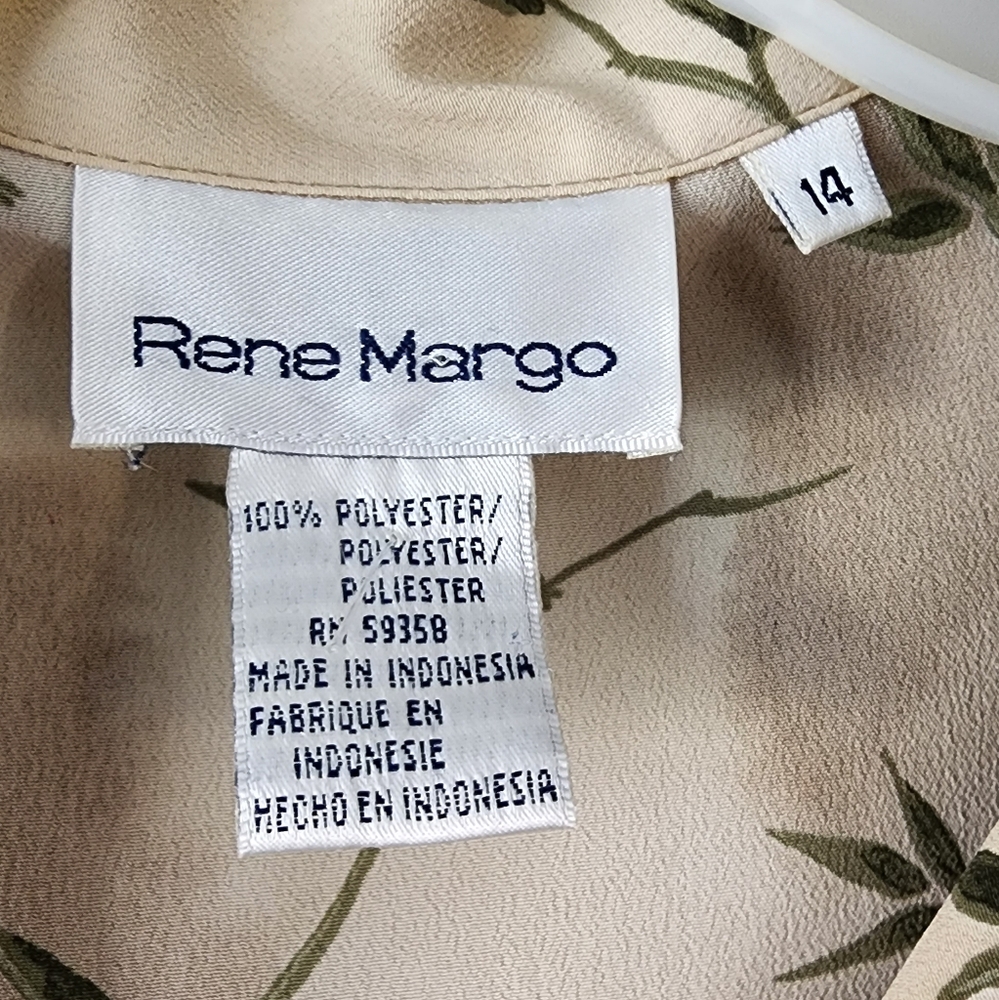 Vintage Rene Margo Collared Floral Vine Print Button Down Blouse - Picture 6 of 6